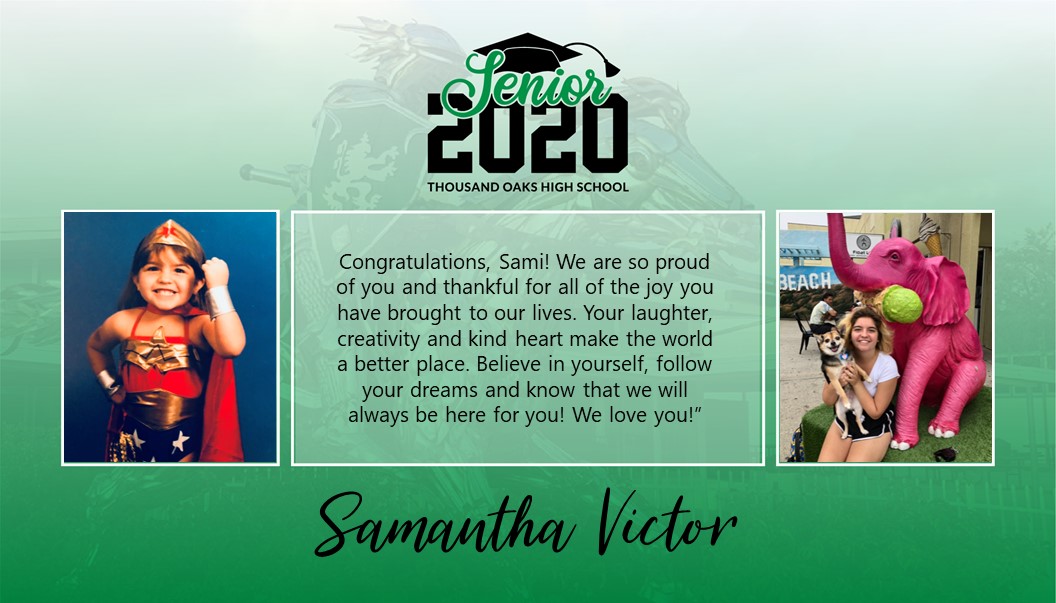 ThousandOaksHS's tweet photo. Congratulations, Sami! @TOHSClassof20 #TOHSGrad2020 https://t.co/b4aoqEQ2cR