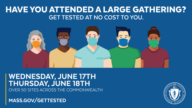 BostonTweet's tweet photo. On Wednesday &amp; Thursday, Massachusetts is offering free COVID-19 testing for anyone who attended a protest over the previous two weeks. 50 testing locations across the Commonwealth. 

List of Testing Locations: https://t.co/AHxwfxGbiW https://t.co/RcrApfL58l