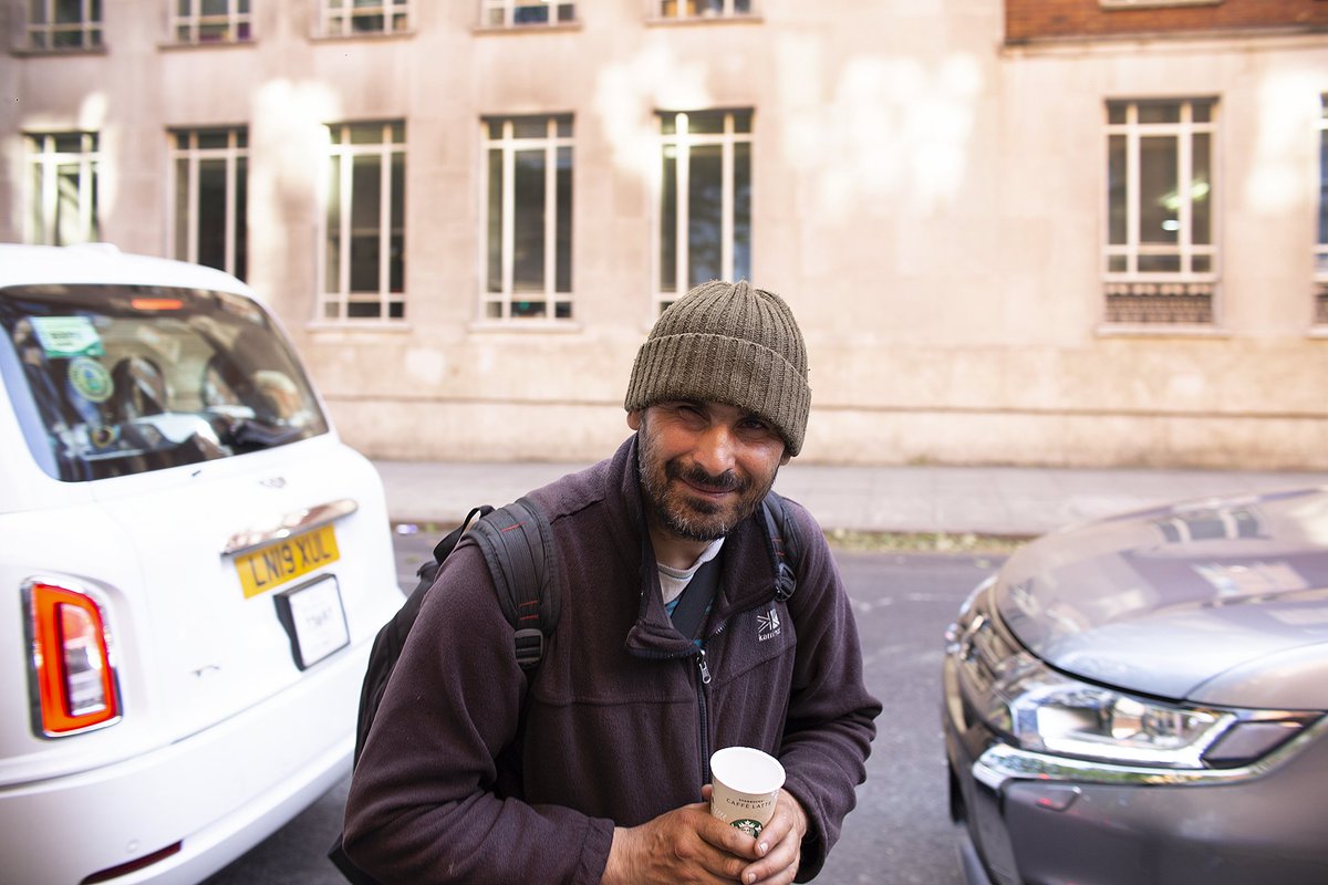 Marylebone Station.(the man here was walking up to each car ahead of me; they each wound their window up as he approached. A very friendly smile)