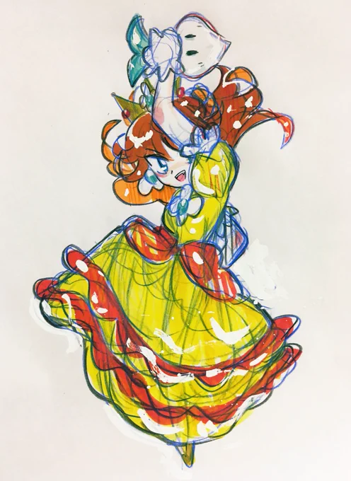 #PrincessDaisy #デイジー姫
#SuperMario #スーパーマリオ #マリオ #イラスト #らくがき 闘う姫 