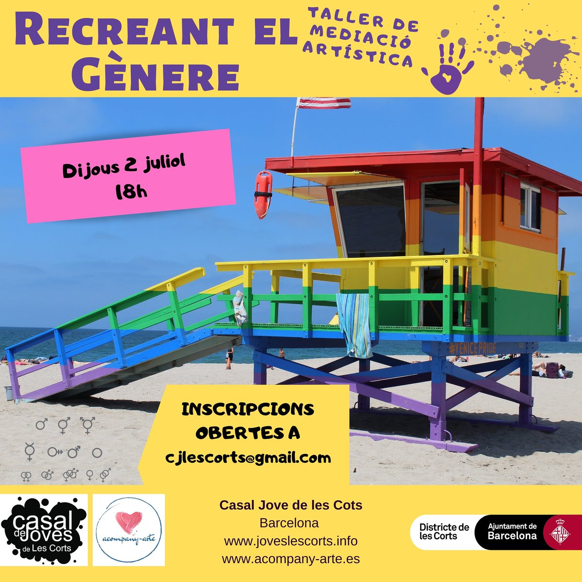 AcompanyArte's tweet photo. Próximo taller en el Casal Jove de les Corts Re creando el Género

Pròxim taller en el Casal Jove de les Corts Re creant el Gènere

#talleresbarcelona #tallersbarcelona #arte #art #género #gènere #feminismos #lgtbi #artetransforma #arttransforma https://t.co/G3anUYDFmj