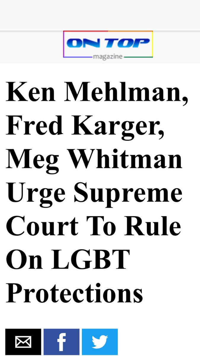 fredkarger's tweet photo. Great @nytimes story by @adamnagourney @jwpetersNYT on today’s 6-3 successful #LGBTQ #SCOTUS decision Honored to be one of original 32 signers of amicus brief you cited led by @MehlmanKen writen by Roy Englert Jr Proud to have been 1st openly gay candidate for #POTUS2012 as @GOP https://t.co/UAuuxNvTo9
