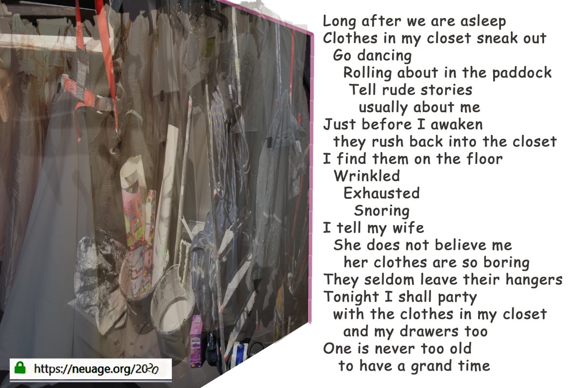 neuage's tweet photo. ‘Long after we are asleep’
https://t.co/HiSI1qQ41D Texts-Design-Photo: home © Neuage (16 June 2020)
#LongAfterWeAreAsleep #InMyCloset #ClothesAreSoBoring #TonightIShallParty #Neuage #ThoughtsInIsolation #TextualImagery #TerrellAdsit https://t.co/N499TjLLs7