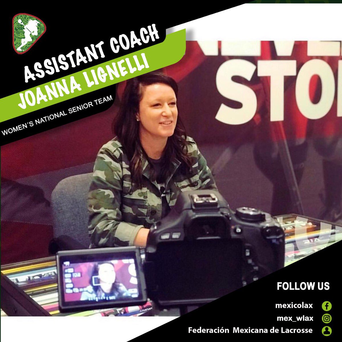 Meet Joanna Lignelli, Assistant Coach of our Women’s National Lacrosse Team.

Joanna will be working with Head Coach Axkana Patraca on the process to prepare the National Senior Team for the 2021 World Lacrosse Women’s World Championship in Towson, Maryland.

FUERZA MEXICO! 🇲🇽🥍