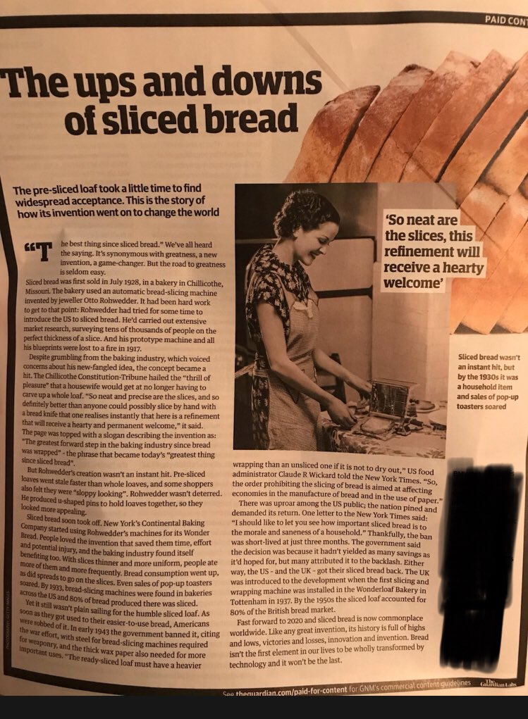 Killian Woods On Twitter Answers On Postcard Please Which Friendly Neighbourhood Multibillion Dollar Company Is Writing Glowing Reviews About Sliced Bread Https T Co 8nmeriekhr