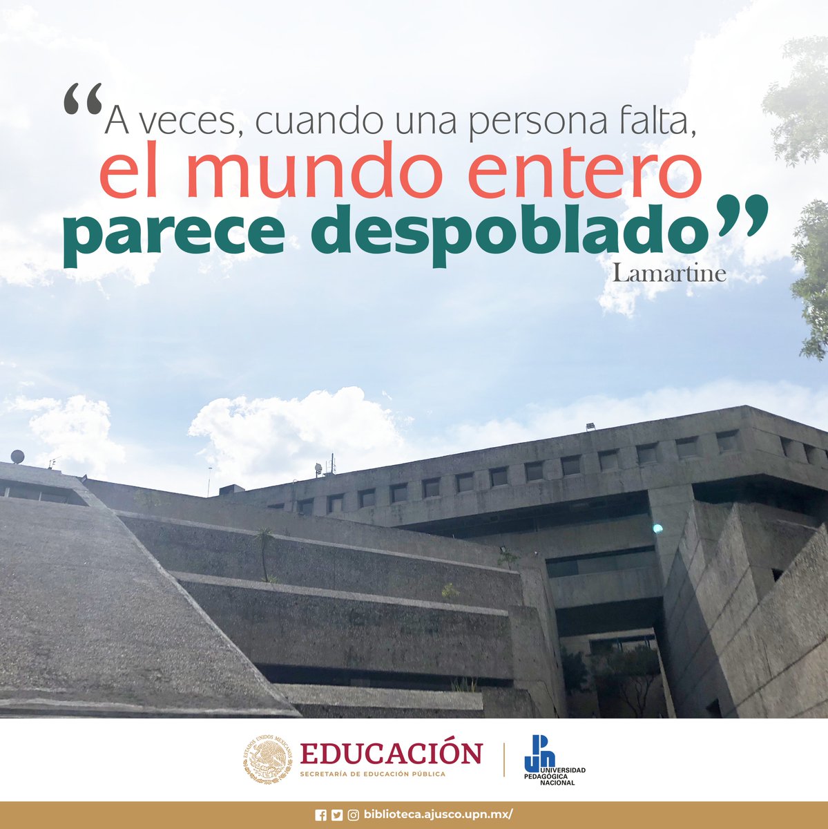 bibliogtq's tweet photo. A nosotros nos faltan ustedes, ¿y a ti quién te hace falta? 😞
#TeExtrañamos #PensamosEnTi #GTQContigo #SoyUPN #UPNmx #EducarParaTransformar https://t.co/7YQQVMLF0V