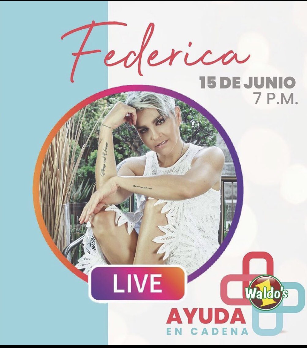 OneFederation's tweet photo. Lunes 15 de junio de 2020 7pm #AyudaEnCadena @Federicaq #Waldos  #federicaQuijano https://t.co/pwr3Gjwc23