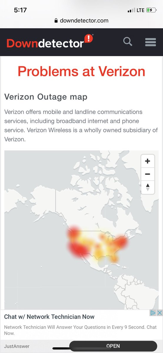 Sci_File's tweet image. Looks like massive #cellular outages all across the country. 🤔

News reports claim it’s #TMobile but my #Verizon cellular is down as well. 

You can check your network here: downdetector.com