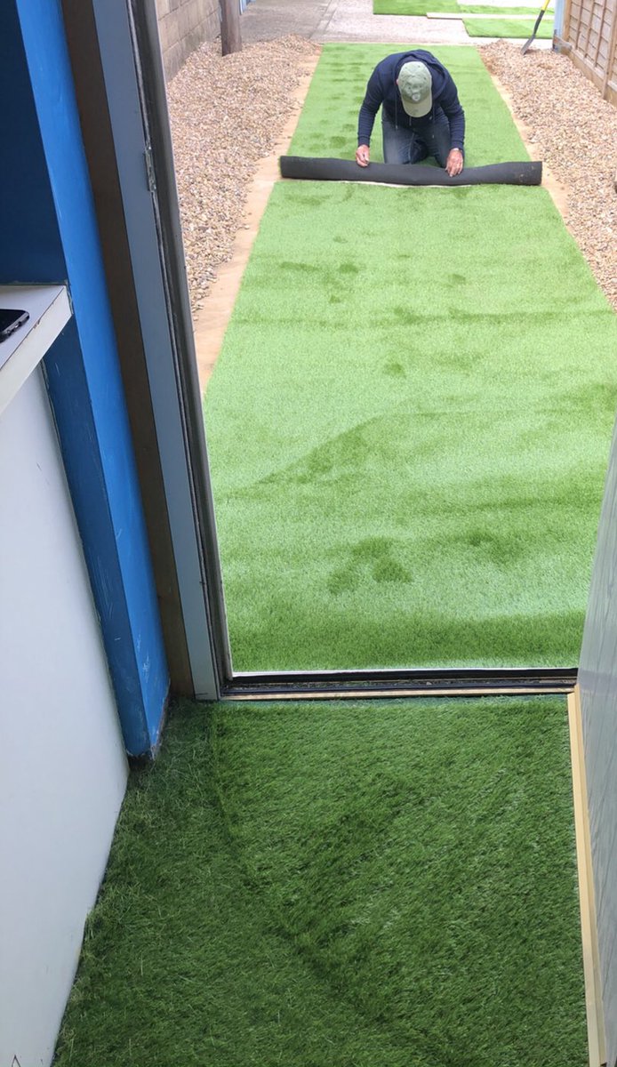 RTFC_Academy's tweet photo. The Academy of Footballs staff and supporters group have been working tirelessly(Social distancing) over the last week or so in order provide a fresh,clean &amp; safe environment in readiness for our pre season return #workingparty #staffgraft #skyblue #cleansafe #environment https://t.co/GOto920Vh3