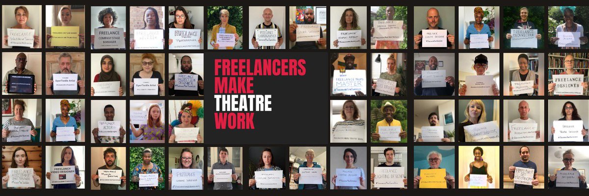 FreelancersMake's tweet image. This is FREELANCERS MAKE THEATRE WORK-a collective to advocate for the UK theatre workforce. We aim to encourage more transparent &amp;amp; inclusive conversations within the theatre industry by listening &amp;amp; articulating freelancers’ needs to theatre managements, producers &amp;amp; government.