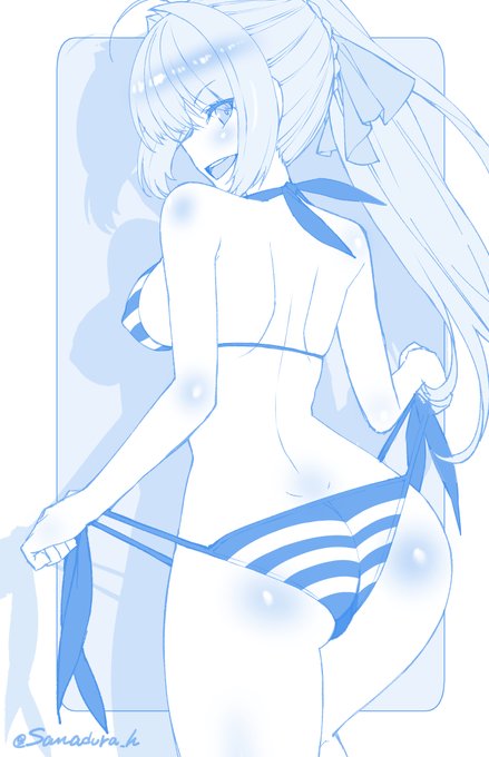 水着ネロのお尻rkgk   本日の進捗。#今日のらくがき 