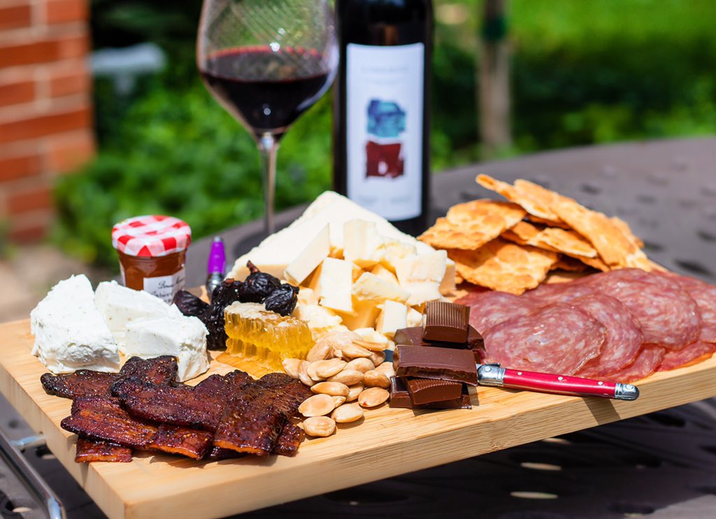 CHWinery's tweet photo. Enjoy a charcuterie board curated by Chef Matt during our first virtual #FriendsofCoopersHawk on 6/25 as our Founder Tim McEnery and friend @JC_Boisset celebrate the release of our July wine, Liberté. Pre-order your kit by calling your local Cooper’s Hawk: https://t.co/gycSG23Bez https://t.co/W2byDHjnG6