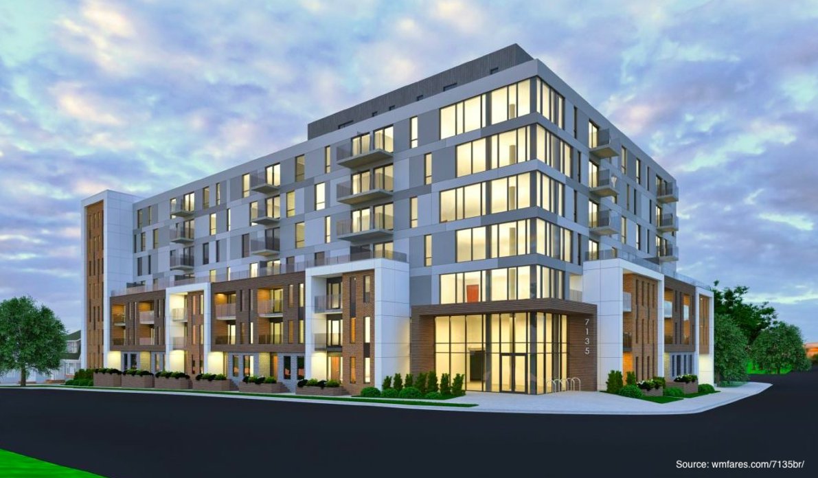 DevelopmentDuff's tweet image. New Proposal: 7135 Bayers Rd (Corner of Bayers Rd. and Joe Howe Dr.

7 floors + penthouse, 100 units, and underground parking. WM Fares is the developer &amp;amp; they say "The building is designed to meet the requirements of the HR-1 Zone of the Regional Centre Plan Area Land Use Bylaw"