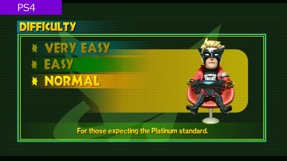 Takanori Special  #TW101R Report No. 3We've added the "Platinum standard" to the difficulty to warn people that our "normal" can be harder than some other games.We've also changed the controller depending on the gaming platform (and the angle of Wonder Red's hair)!