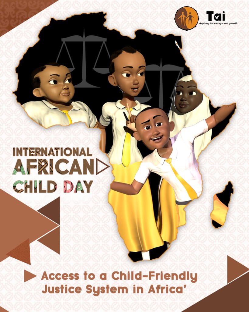 16th June marks the day of African Child Day.

“Making the justice process ‘child friendly’ is a key priority for the children’s rights community.”
.
.
.
#AnAfricanFitForMe
#DAC2020
#ChildofAfrica #Justice
#PostiveImpact
#TaiTanzania