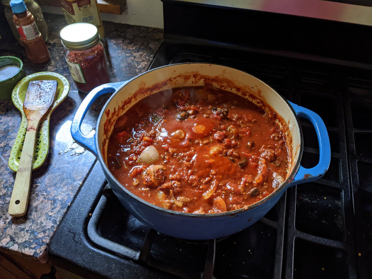 Day 45  I worked, I sorted, I wrote postcards, I made my dad's pasta sauce recipe. Poured a glass of wine and read. Pretty standard day in the pandemic.