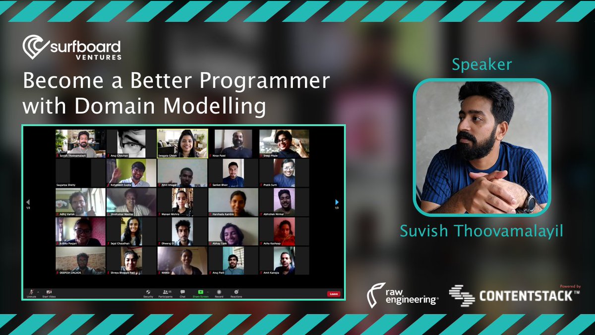surfboardvc's tweet image. #DomainModeling makes your code flexible and scalable.Surfboard Ventures conducted their second Bitwise virtual session on 11 June 2020, for #students in India to help them improve their #programming skills.