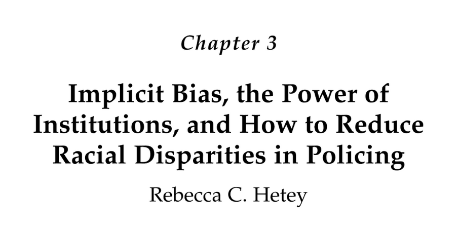 204/ "It can be tempting to equate racial disparities in policing with racist police officers and make the common mistake of singling out the 'few bad apples' ... Rather than a problem that only a few police officers face ... race affects the judgments and decisions we all make."