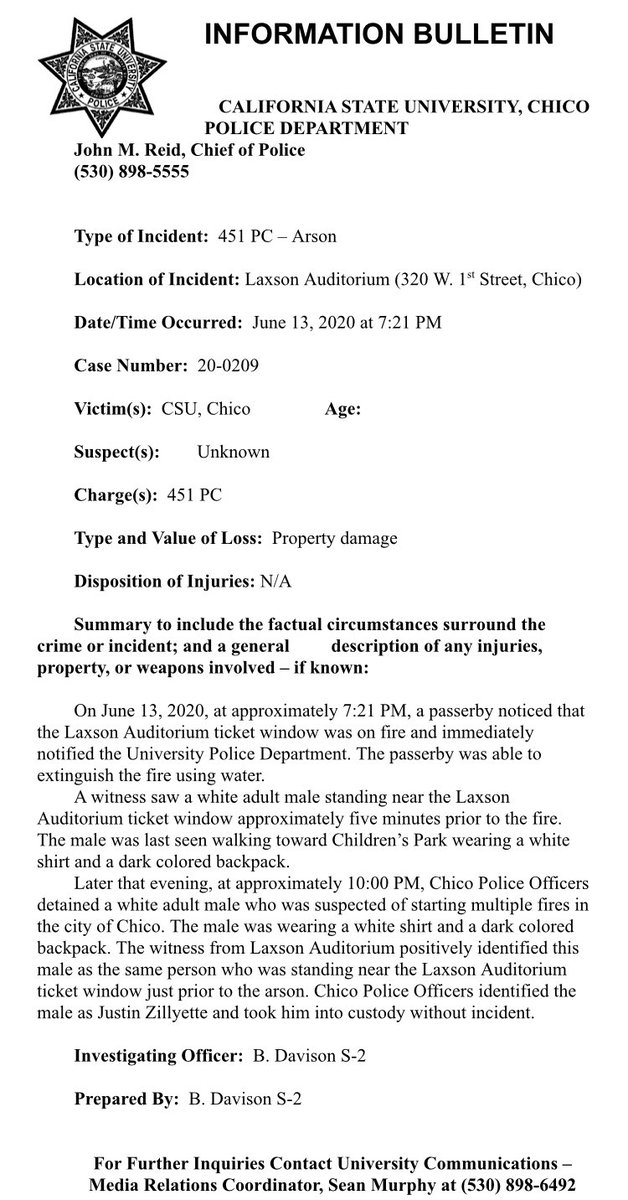 Chico State Police tweet media