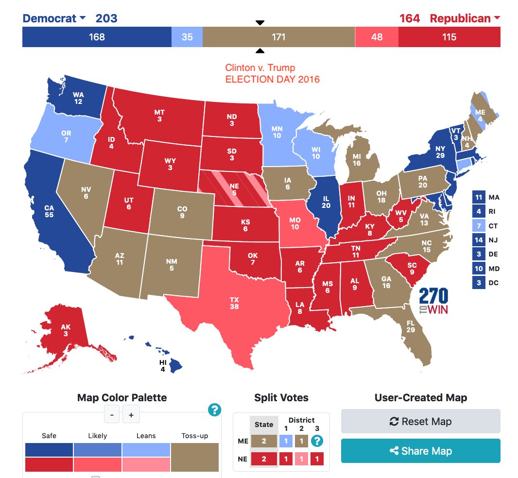 Speaking of turning out, remember that polls can CHANGE, as we see from the polling maps of June 2016 and Election Day. Whatever the polls say, they don’t mean anything unless you show up and VOTE!So in closing, VOTE VOTE VOTE VOTE VOTE!!!