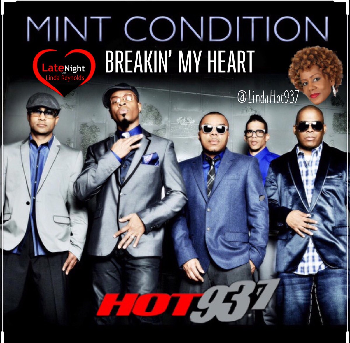 hot937's tweet image. #LateNightLove @LindaHot937 begins with #MintCondition #BreakinMyHeart released in #1991 at 11 p.m. tonight. #LNLShoutOuts go to Hot937.com -#LindaReynoldsPage #ListenLive download the #FreeApp Radio.com #Linda937RnB