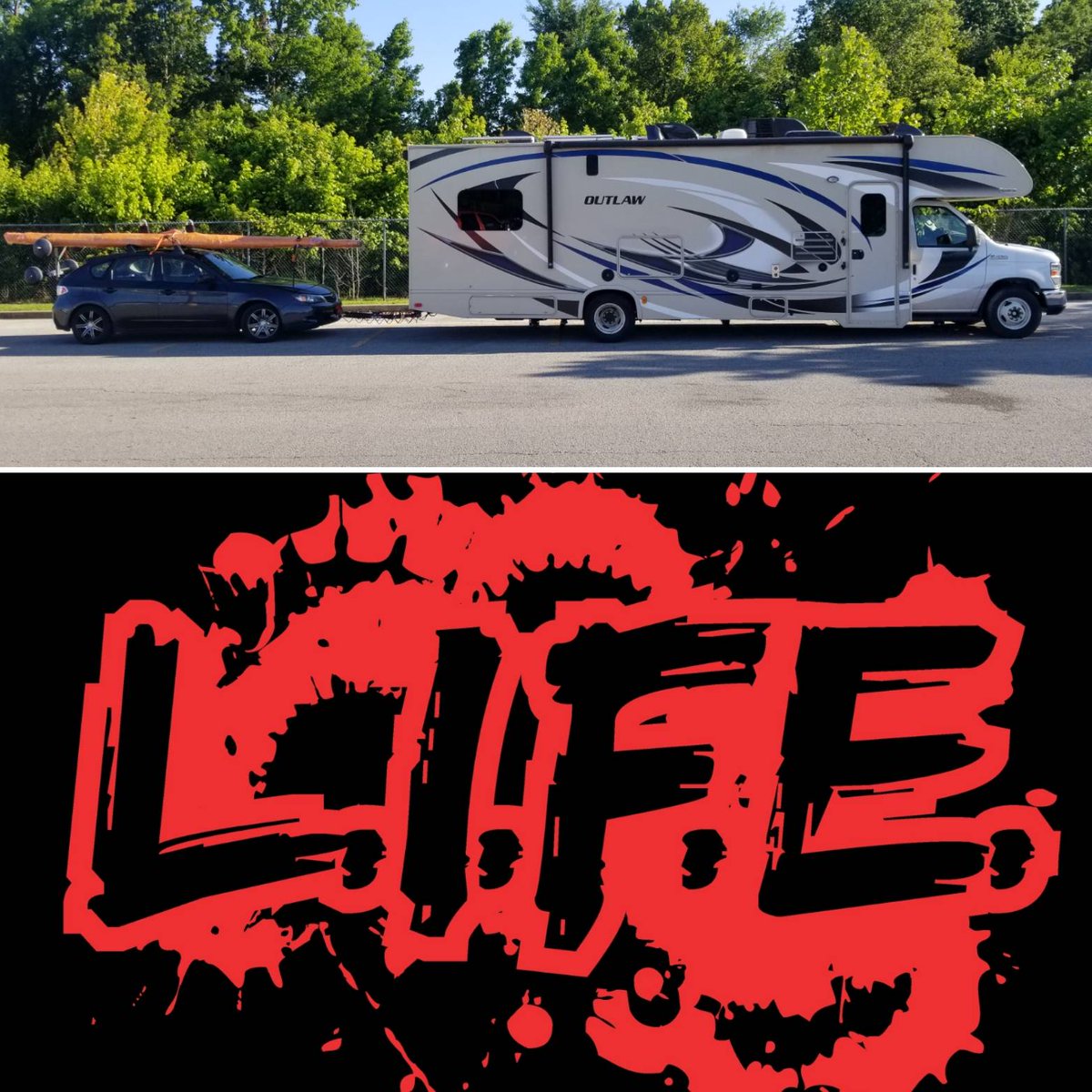 Matt_Philips's tweet image. Today's adventure: Sit in a Walmart parking lot so Matt can work! #FullTimeRemote Not exciting, so today's photo is the rig for the trip. . One advantage to #stickshift is the ability to easily flat-tow the car, which then doubles as a glider trailer! #rv #roadtrip #hanggliding