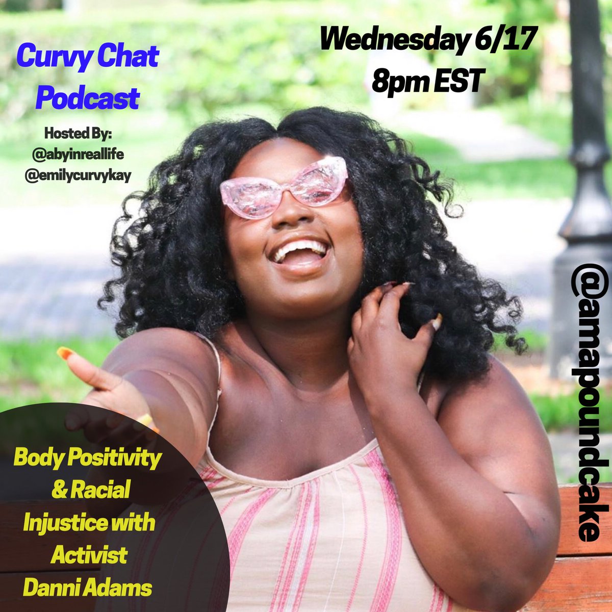 abyinreallife's tweet photo. Special guest @AmaPoundcake on @curvychat this Wednesday 🖤 Follow is on Facebook to join the convo live. https://t.co/Ok9cNGyaOm
