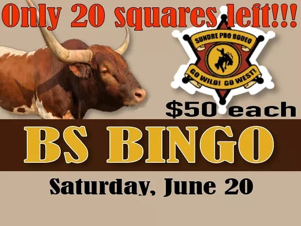 Only 20 squares left!!!  $50 a square.  Win up to $2000 THIS SATURDAY!!!  Tune in here on our Facebook page to watch the BIG DROP live at 3PM!!!  Please call 403-636-1489 to buy your square!