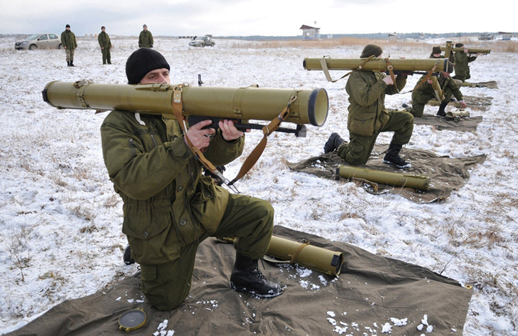 Six RPO thermobaric rocket launchers, which the Russians call flame projectors.