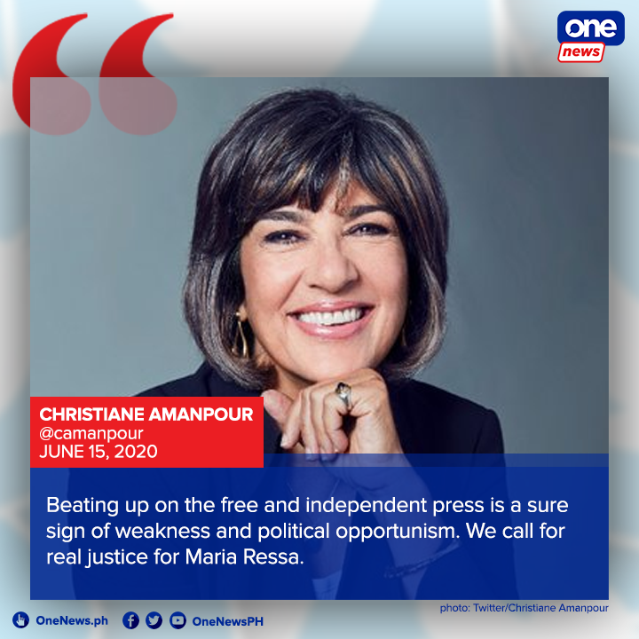 One News Ph Cnn Chief International Anchor Christiane Amanpour Shows Support For Rappler Ceo Maria Ressa Following Her Conviction Over Cyber Libel Amanpour And Ressa Used To Work Together In