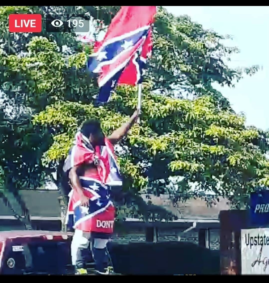 HillaryScott's tweet photo. @shaunking....Can someone please find out who this individual is at the BLM parade in Walhalla,SC and get him help he needs for his self hatred https://t.co/OsDAOTeyRV