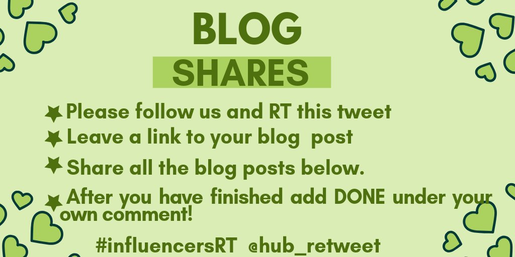 Influencers Retweet Hub (@hub_retweet) on Twitter photo π Blog Share Thread π
βοΈ FOLLOW <a href="/hub_retweet/">Influencers Retweet Hub</a> for daily threads
βοΈ RETWEET this tweet
βοΈ ADD a #blog post
βοΈ SHARE all the blogs below.
#bloggerswanted #writingcommunity #blogging #connect #blogshare #bloggerstribe #bloggingals #bloggerlife #bloggerssparkle π Blog Share Thread π
βοΈ FOLLOW <a href="/hub_retweet/">Influencers Retweet Hub</a> for daily threads
βοΈ RETWEET this tweet
βοΈ ADD a #blog post
βοΈ SHARE all the blogs below.
#bloggerswanted #writingcommunity #blogging #connect #blogshare #bloggerstribe #bloggingals #bloggerlife #bloggerssparkle