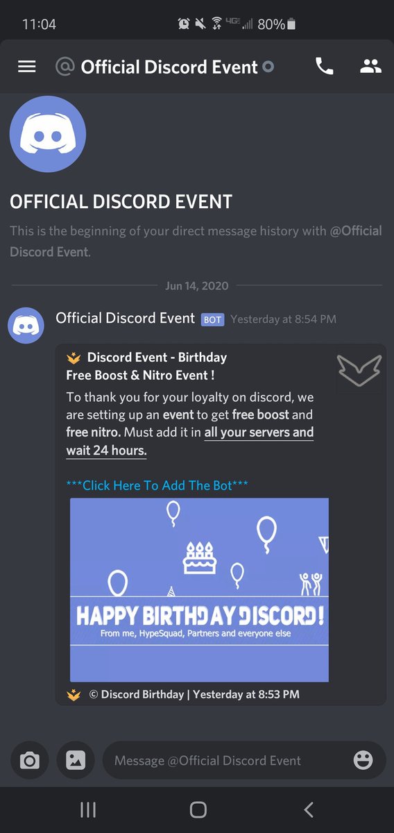 bobagonoosh's tweet photo. @BigfryTV @discord I got it too https://t.co/5wOSFQ08G4