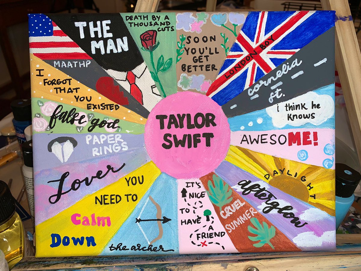 swiftlytea's tweet photo. Made a canvas with all the Lover tracks!! 💕💕 @taylorswift13 @taylornation13 https://t.co/E52BR2gAWU
