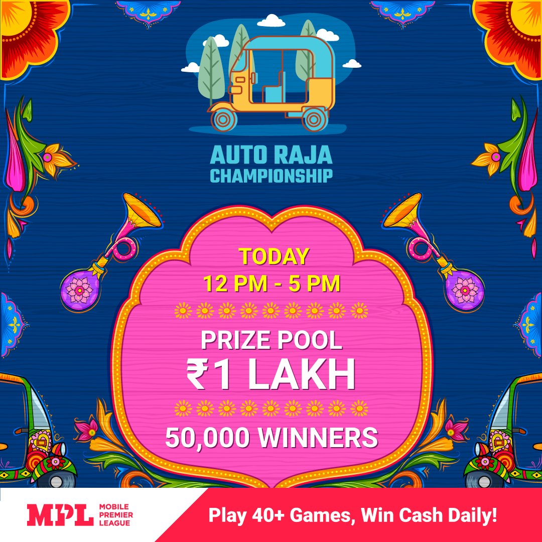 AutoRajaGame's tweet photo. Join and play #Autoraja Championship @12 PM on @plaympl . @autorajagame is now live on #mobilepremierleague . DOWNLOAD MPL App : https://t.co/TIDVM6leD8. Link In Bio 😉 #mpl #mobilepremierleague #mpl.live #plaympl #autorajagame #bmg #bornmonkie https://t.co/few2assXnB