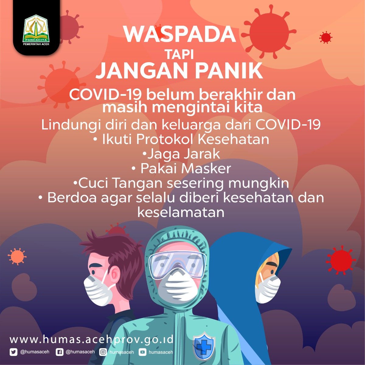 dispora_aceh2's tweet photo. Waspada tapi jangan panik. #dispora #disporaaceh #aceh #acehteuga #acehjuara https://t.co/B6p7GStn8c