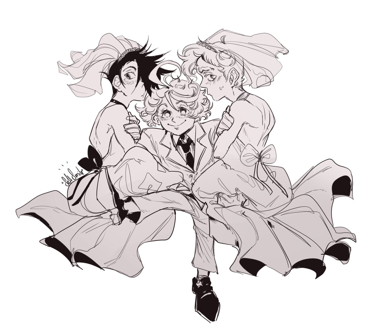 soft_smile46's tweet photo. Doodle of best trio 💕
#ThePromisedNeverland #Emma #Norman #Ray #REN https://t.co/fSn6SuSaRY