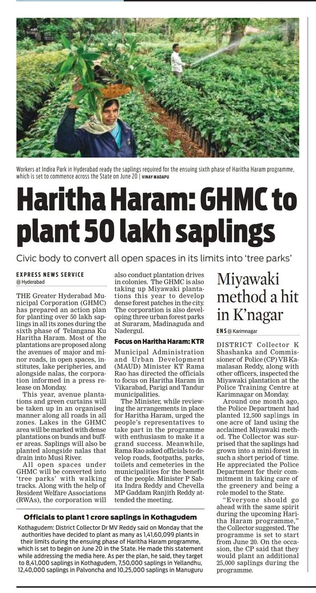 HarithaHaram's tweet photo. #HarithaHaaram 
#MansoonTimes
#GreenUpTheState 

Arrangements for 6th Phase of Telangana Ku Harithahaaram in full swing. 
#LetsParticipate
#MakeItSuccess 
#PlantAndProtect

@TelanganaCMO 
@moefcc 
@IKReddyAllola 
@KTRTRS 
@trsharish 
@MPsantoshtrs 
@GHMCOnline 
@HMDA_Gov https://t.co/9hV68aHwZ5