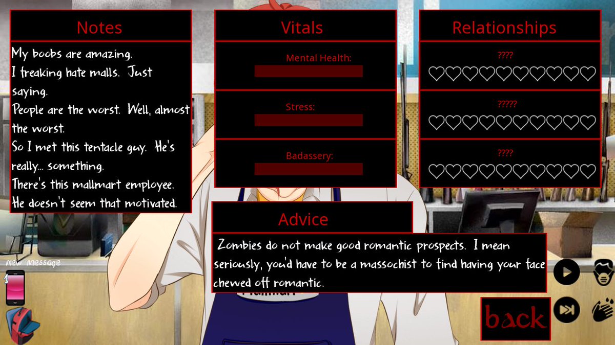 intrigueVN's tweet photo. Hey, I did a thing. #zombieotome #otomedev #vndev #gamedev https://t.co/QzTQQZv3Tt