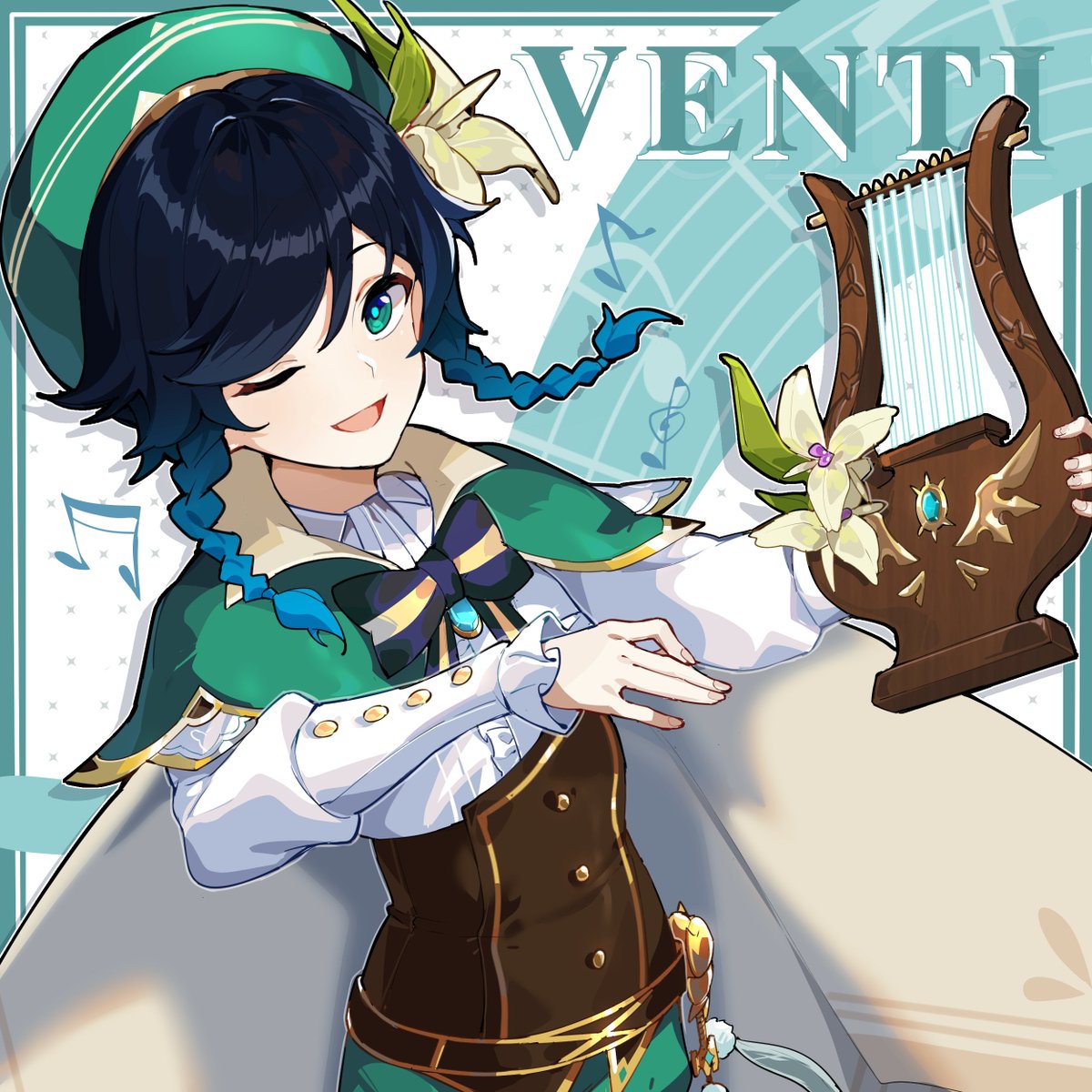 《原神》溫迪的生日
我彈奏的這段，是你剛才哼唱的旋律嗎？
哦…原來叫「生日歌」呀~
那麼，請你為我再唱一遍吧，欸嘿~

感謝畫師@呜拉祖啦 繪製賀圖
 
#溫迪 #原神 #生日快樂 #米哈遊