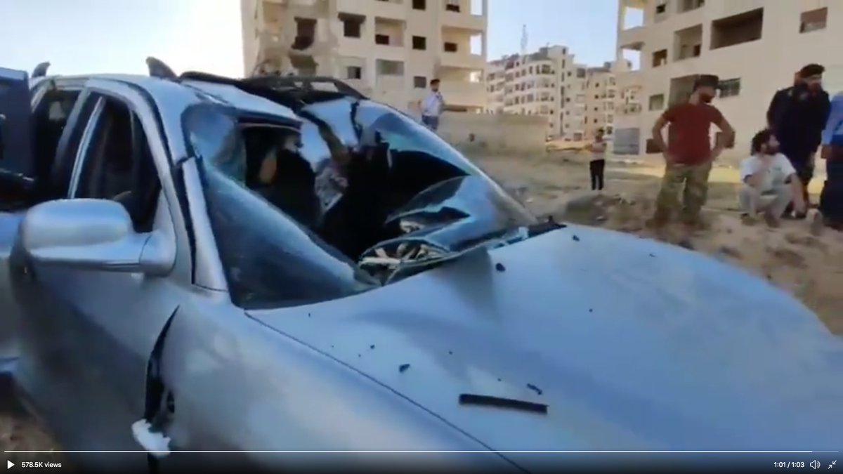 This car was hit by a SECOND munition through the windshield, almost certainly after nanodrones saw that the target was still moving.