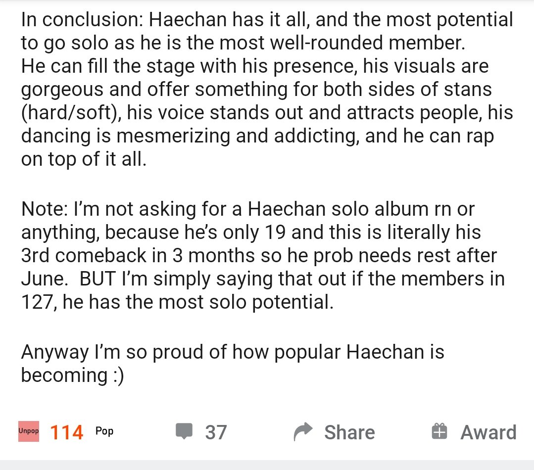 "in conclusion: haechan has it all."