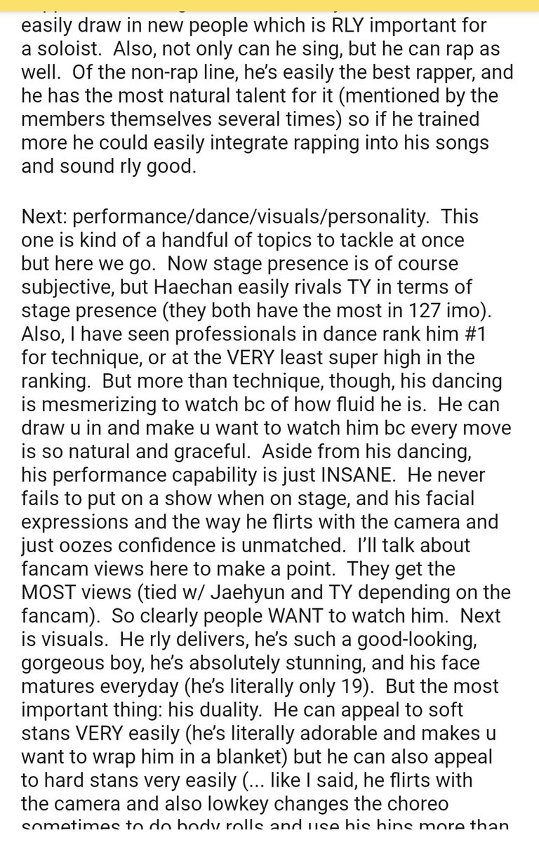 "in conclusion: haechan has it all."