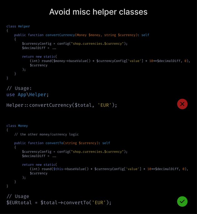 Avoid helper *classes*