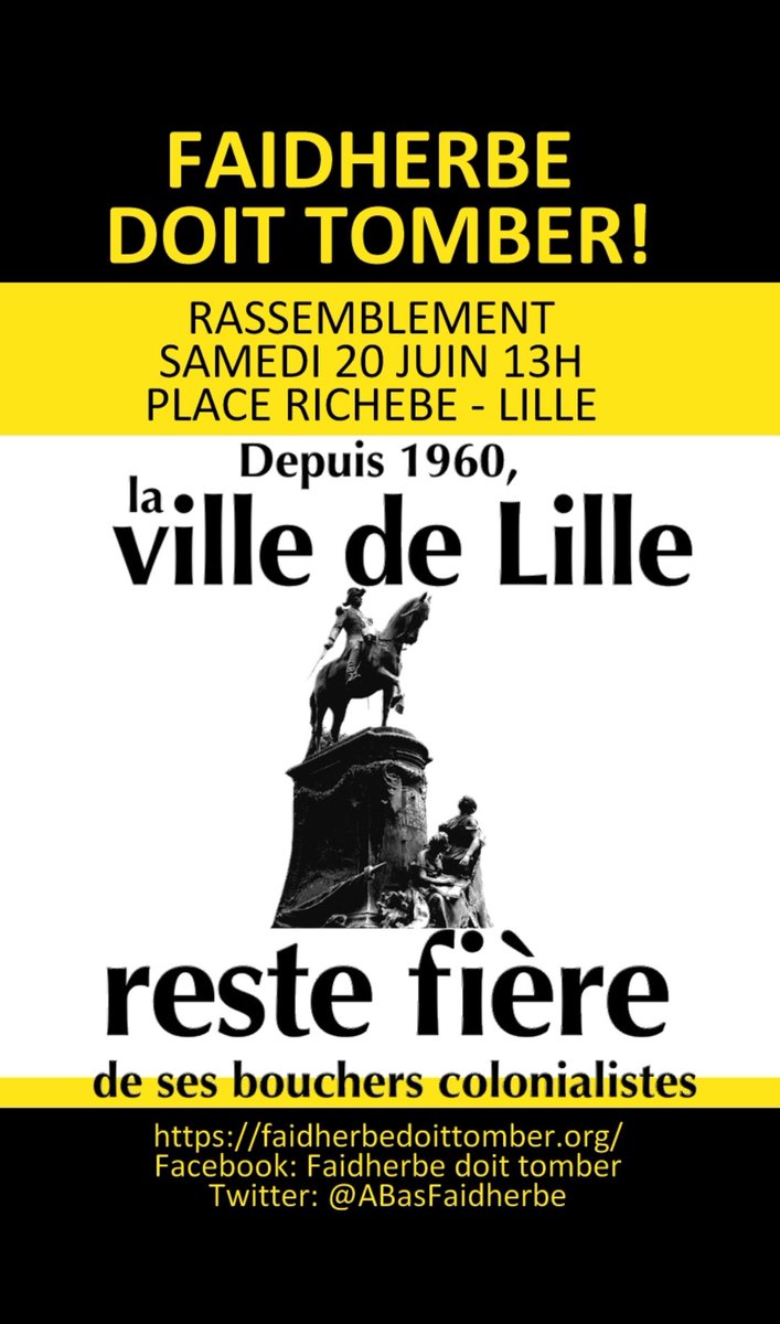 SurvieParis's tweet photo. Faidherbe doit tomber !
Rassemblement samedi 20 juin 13h place Richebe #Lille https://t.co/dZNsQAVx2L