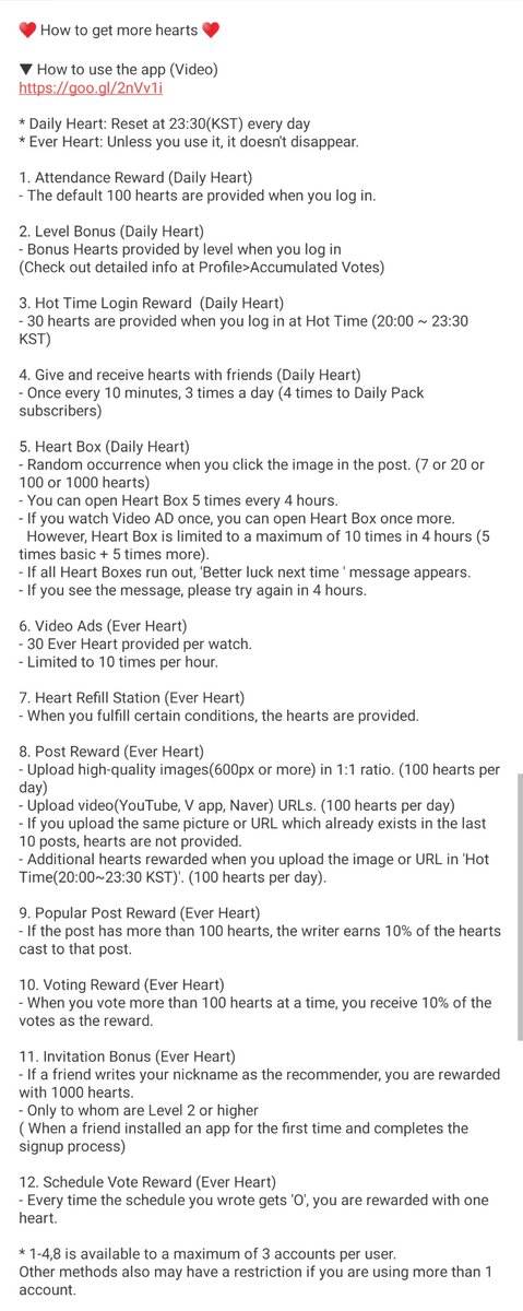 Notes:- You can't purchase any heart from now until 08/02- For boygroup, all members points will be added up to their respected group pointsDownload here: https://apps.apple.com/my/app/kpop-idol-choeaedol/id1131995698 https://play.google.com/store/apps/details?id=net.ib.mn https://play.google.com/store/apps/details?id=com.exodus.myloveidolThen go to notice to check how to use the aps