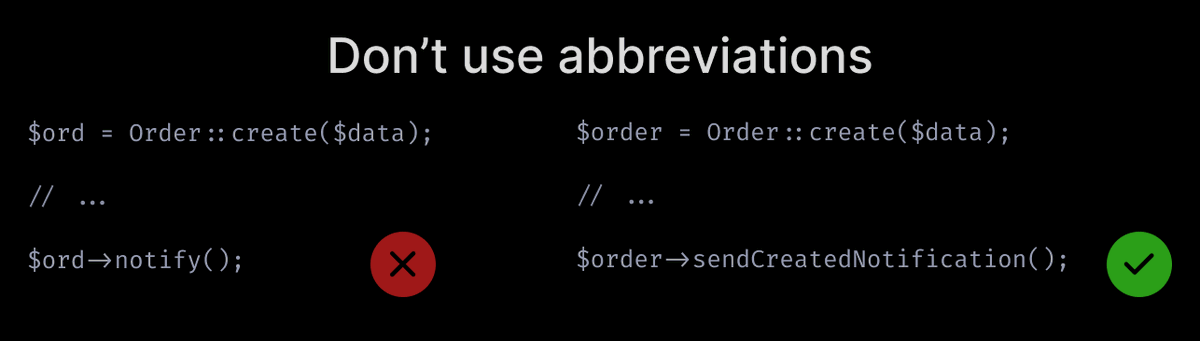 Don't use abbreviations