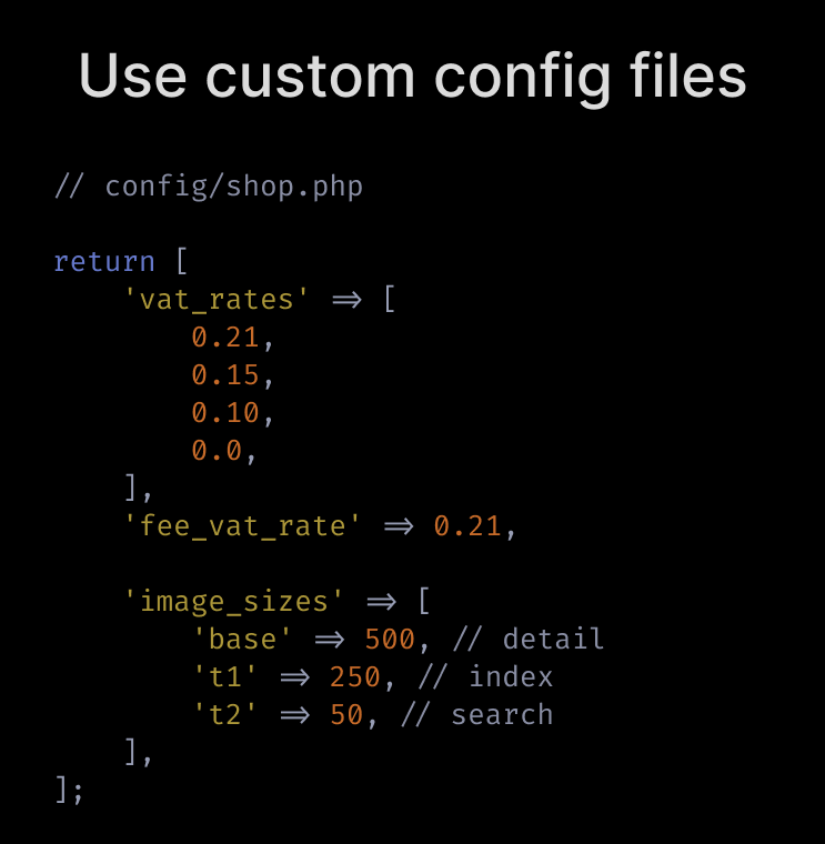 Use custom config files