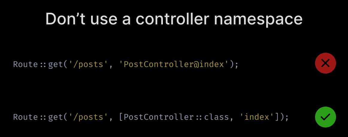 Don't use a controller namespace