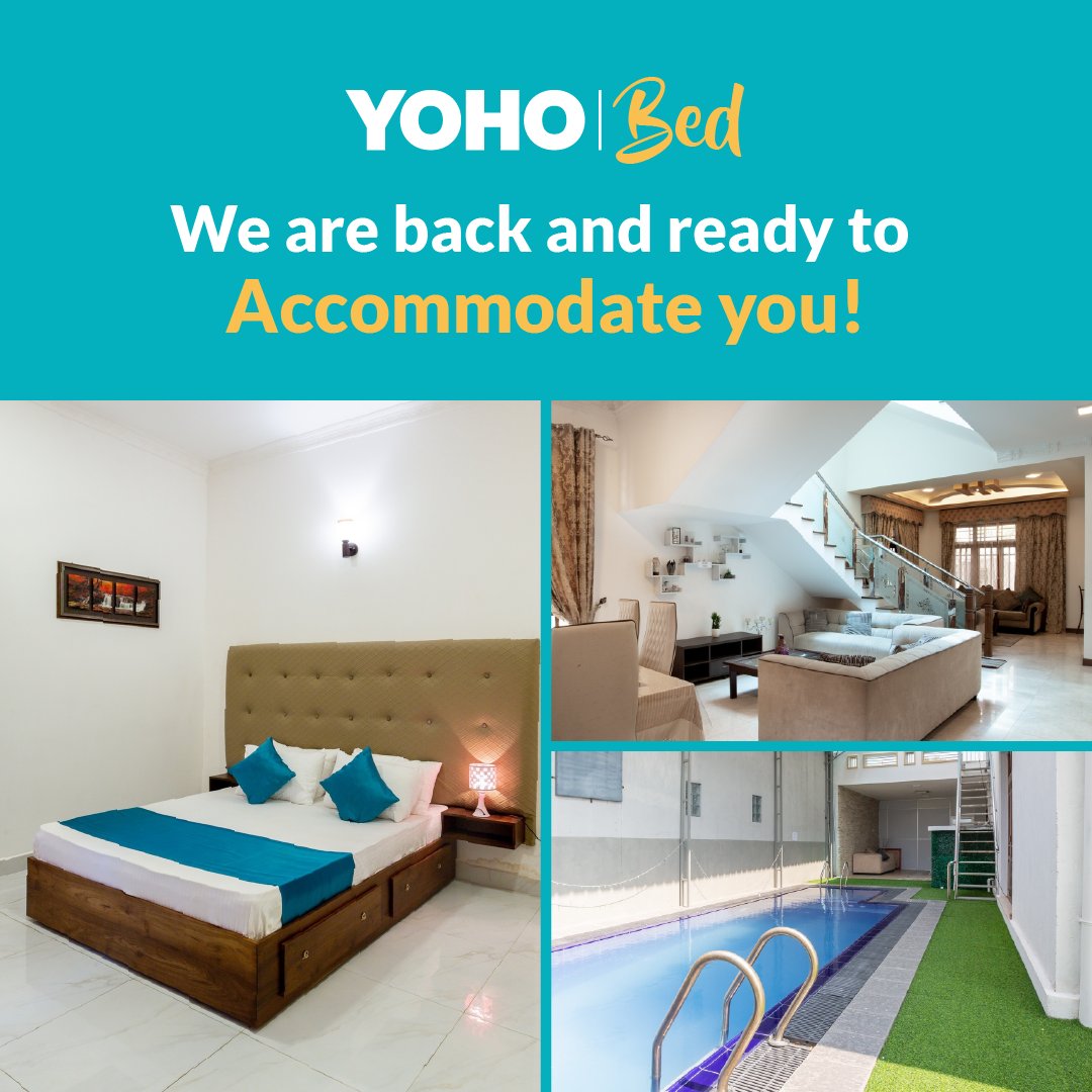 Your accomodation partner is back!

Visit yohobed.com or call us on 117 344 444 to book now.